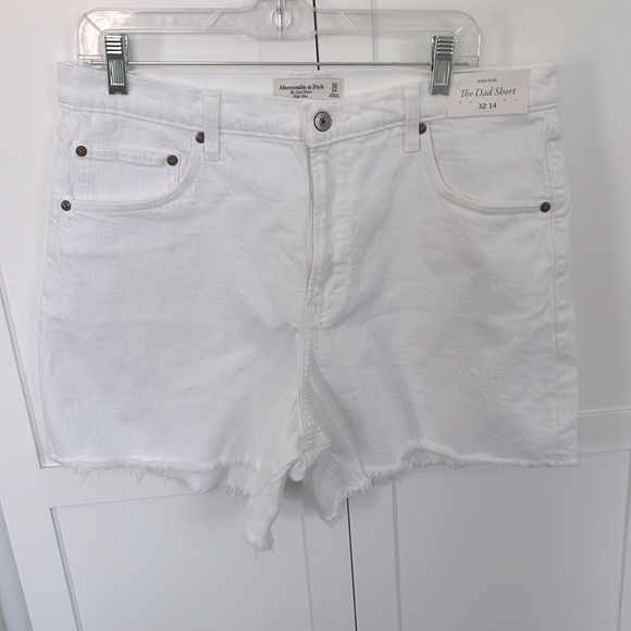 ABERCROMBIE and FITCH Jeans $70 Women The Dad Short Frayed Hem Plus Size 14 NWT - Picture 6 of 8
